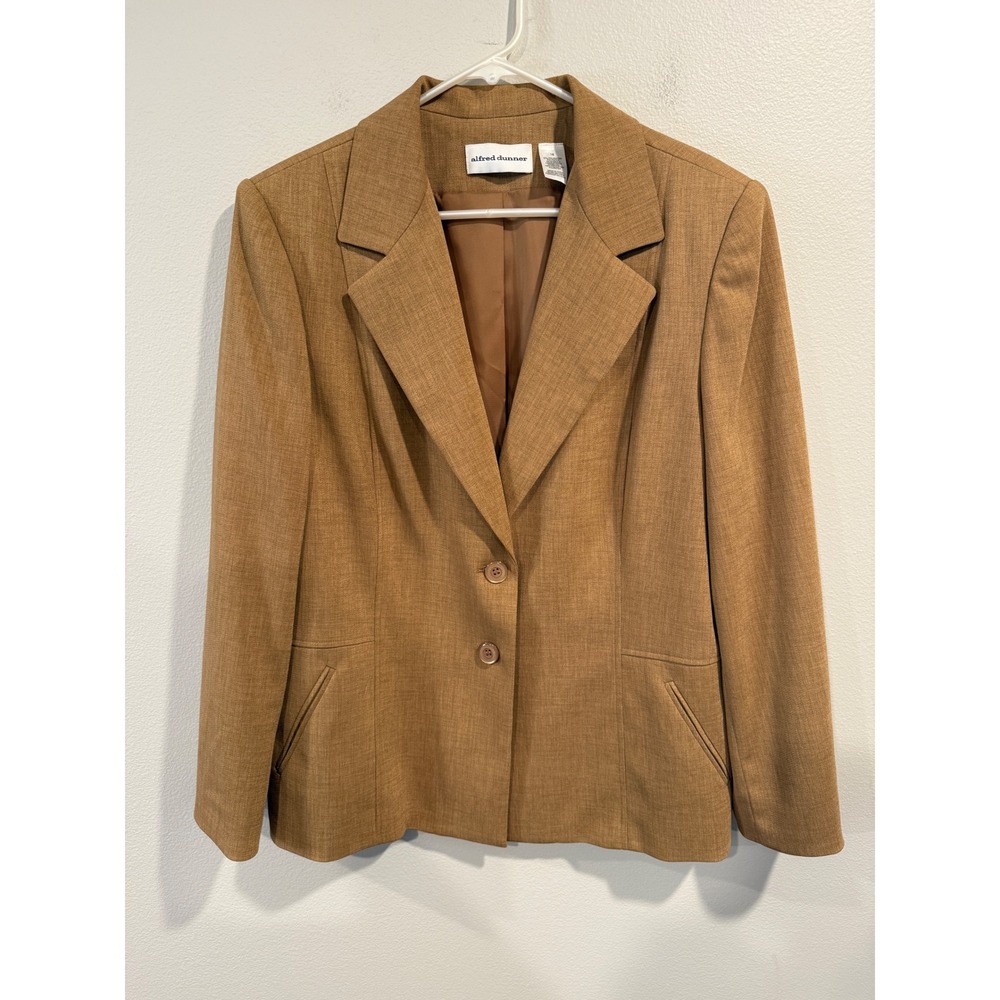 Alfred‎ Dunner Women's Tan Single Button Blazer Size 16
